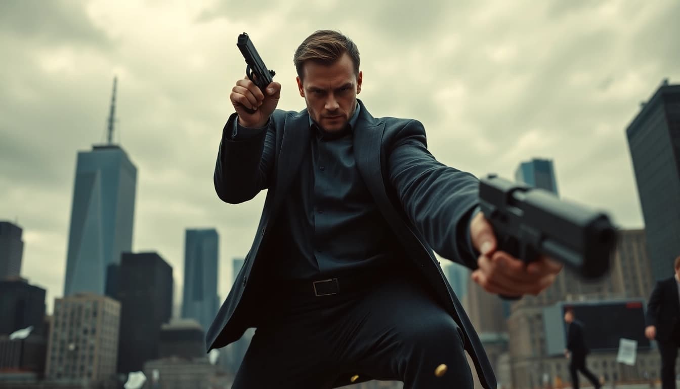 Heroic figure confronting corruption in the storyline of Politics Thieves and Bullets.