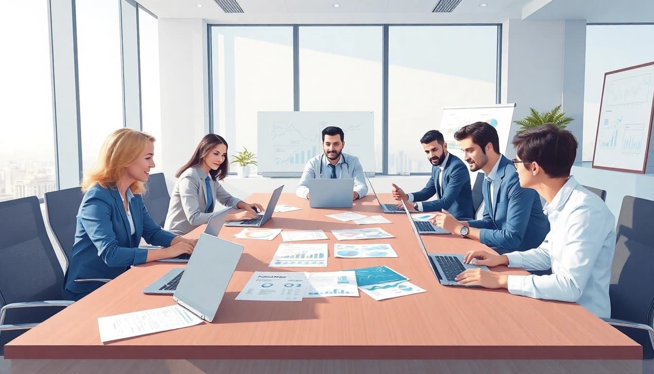 Professional team discussing Corporate Tax Services in UAE in a modern office setting.
