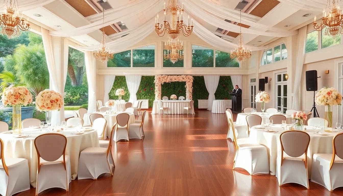 Weddings at a beautiful Wedding Event Space Jacksonville with elegant décor and inviting atmosphere.