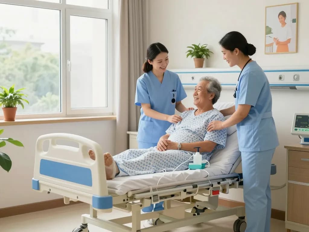 giường bệnh nhân designed for comfort and care in a bright hospital room setting