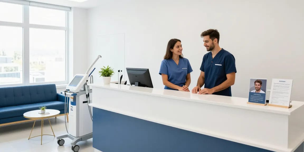 "Hair transplant Turkey: Professional medical clinic providing patient care and hair restoration consultations."