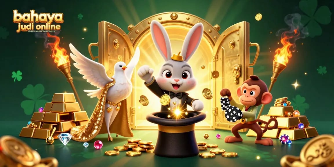 Engage with the dangers of online gambling using QRIS payments, represented in a vibrant 3D casino scene.