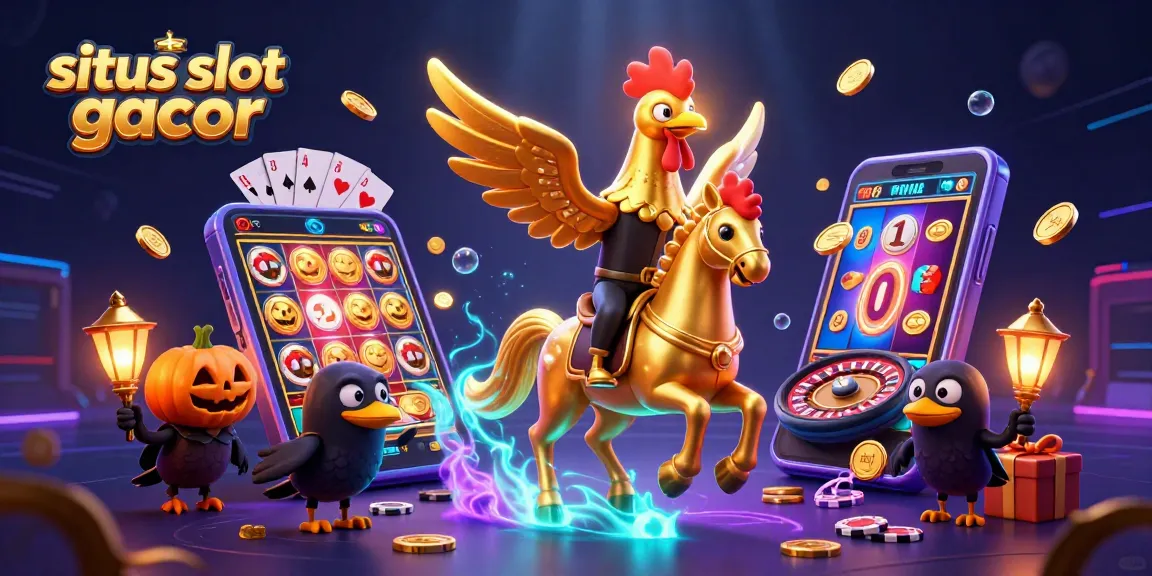Experience the excitement of situs slot gacor with golden rooster characters and dynamic casino elements.