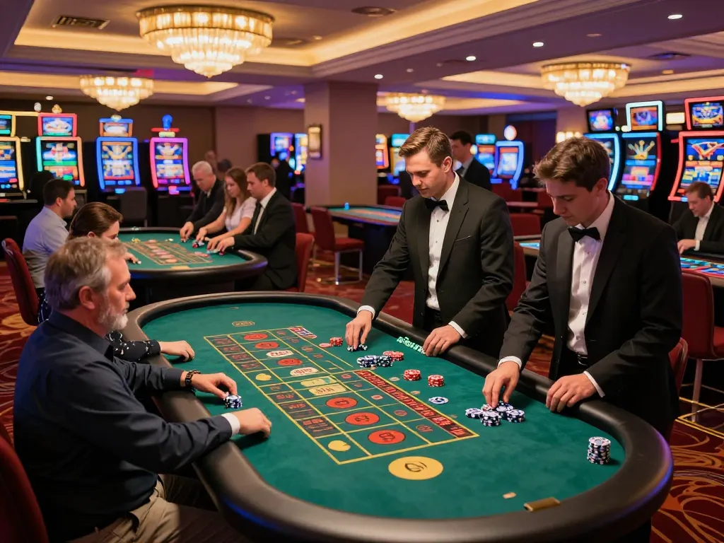 Experience thrilling gameplay at fly 88 casino with players betting at roulette tables surrounded by vibrant atmosphere.
