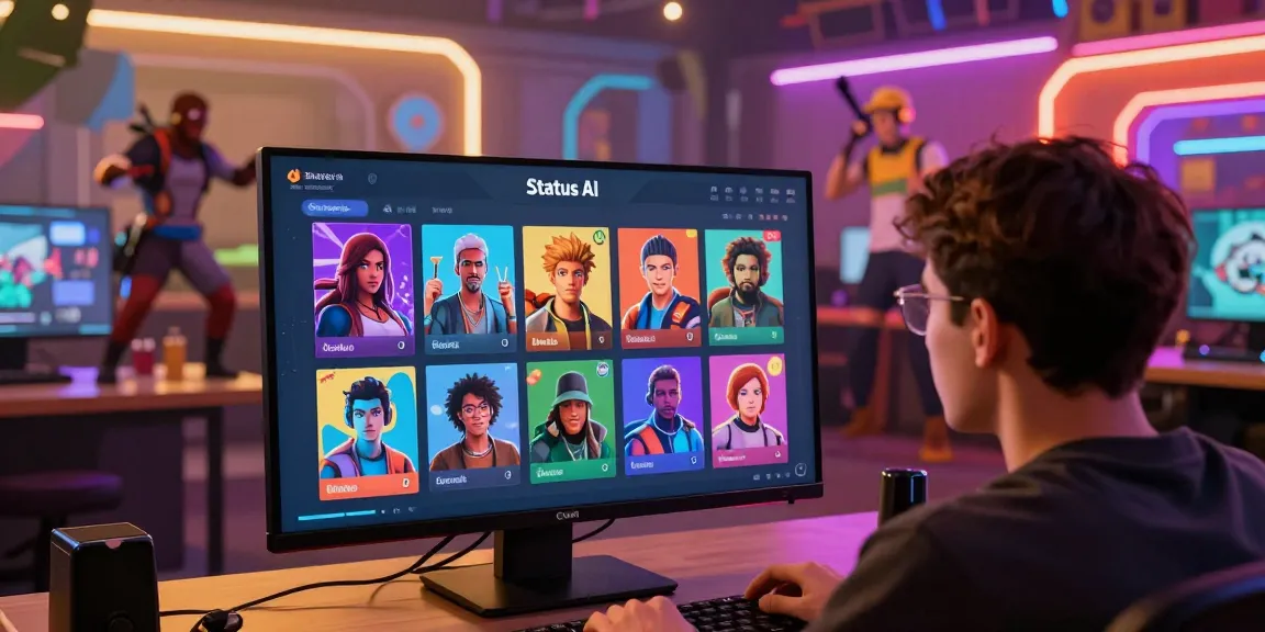 Engaging gameplay in Status AI where players interact with AI characters and customize their avatars.