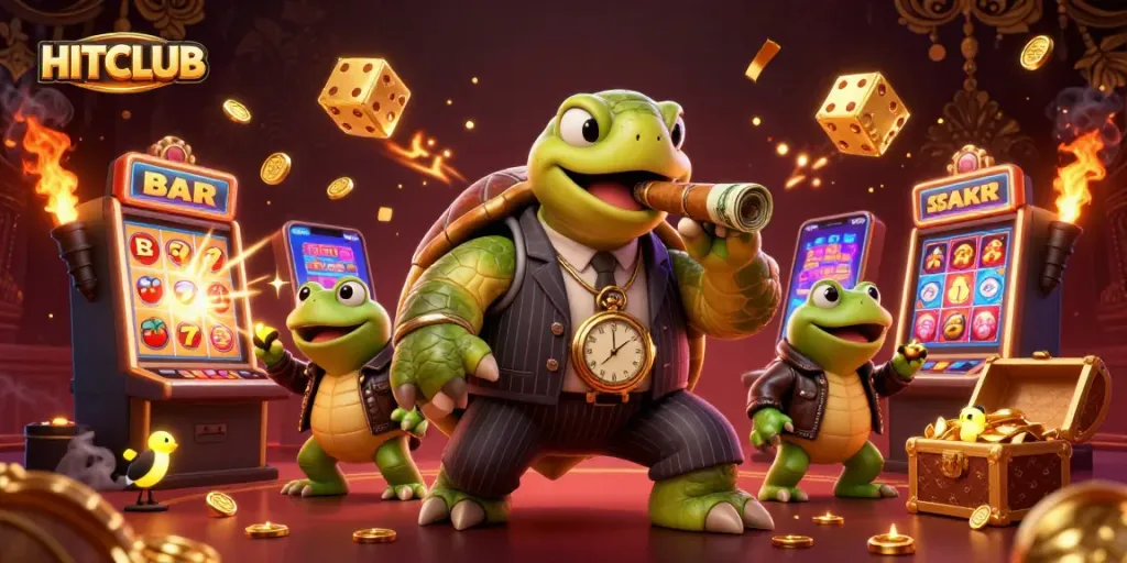 Spin the reels with HITCLUB's massive jackpots in a vibrant casino scene.