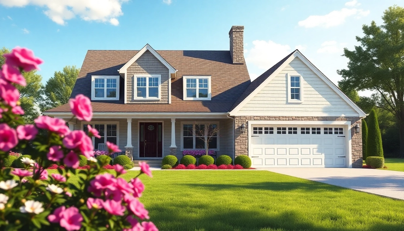 Modern cape cod home addition with attached garage, blending style and comfort.