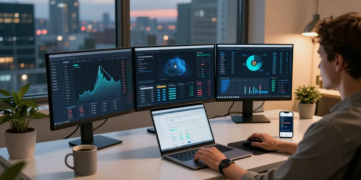 cloud mining passive income depicted in a professional crypto workstation with monitors, digital wallet, and trading tools