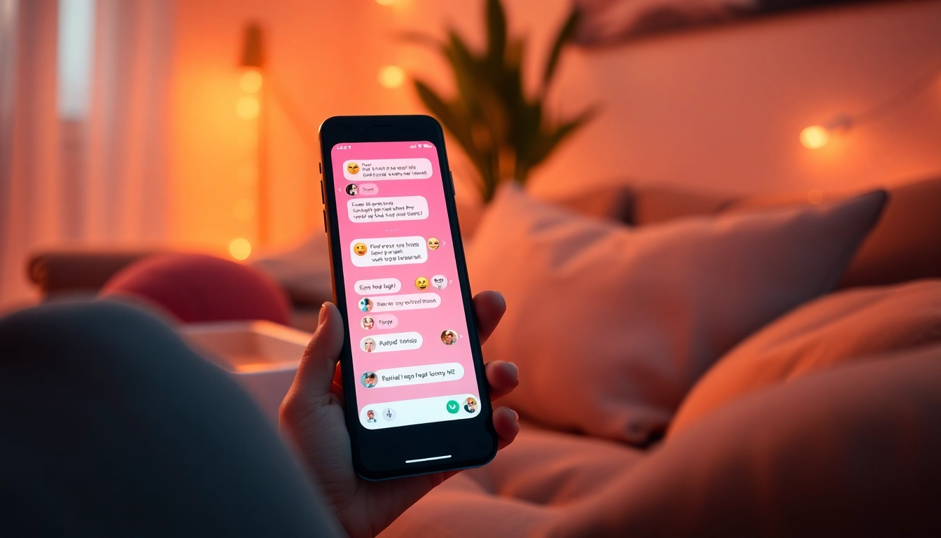 Interactive design of a sex AI chat interface showcasing intimate conversations.
