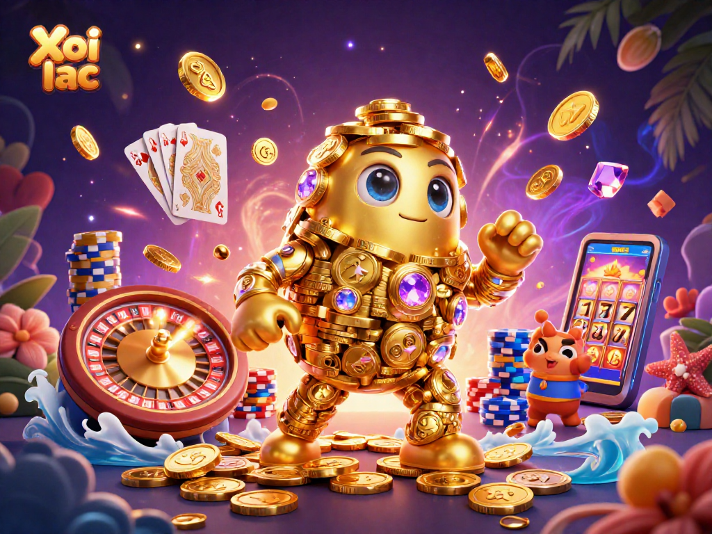 Xoi lac unleashes a vibrant 3D casino adventure with golden golems and dazzling rewards.