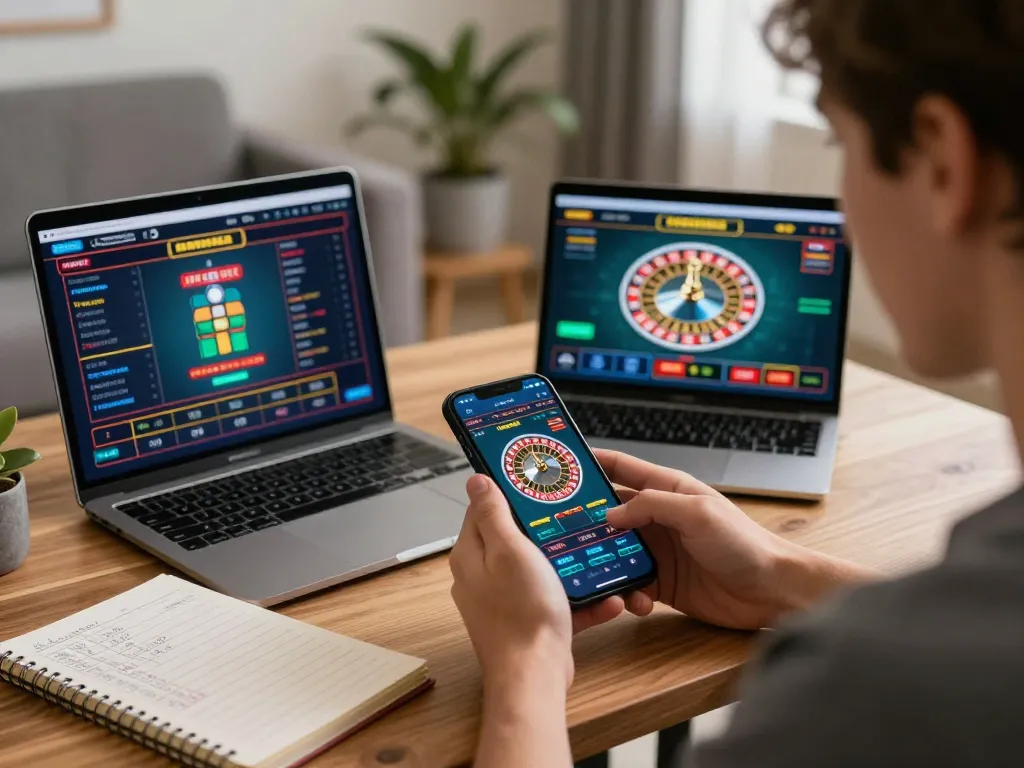 Engaging with casino apps on a smartphone, showcasing the dynamic experience of casino stranieri che accettano italiani