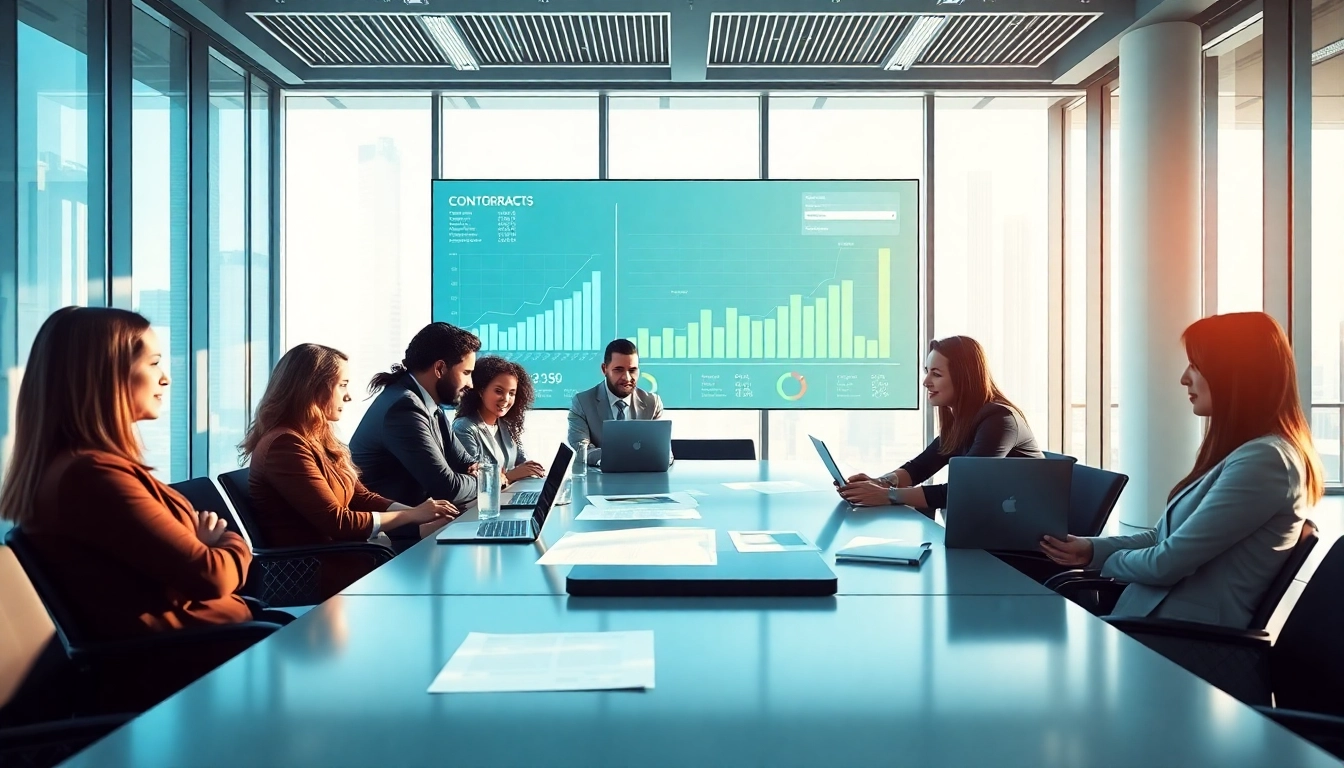 Enhancing contract management efficiency in a professional collaboration space.
