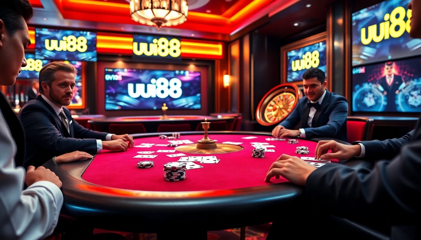 Experience the excitement of uu88 đăng nhập at a luxurious casino poker table.