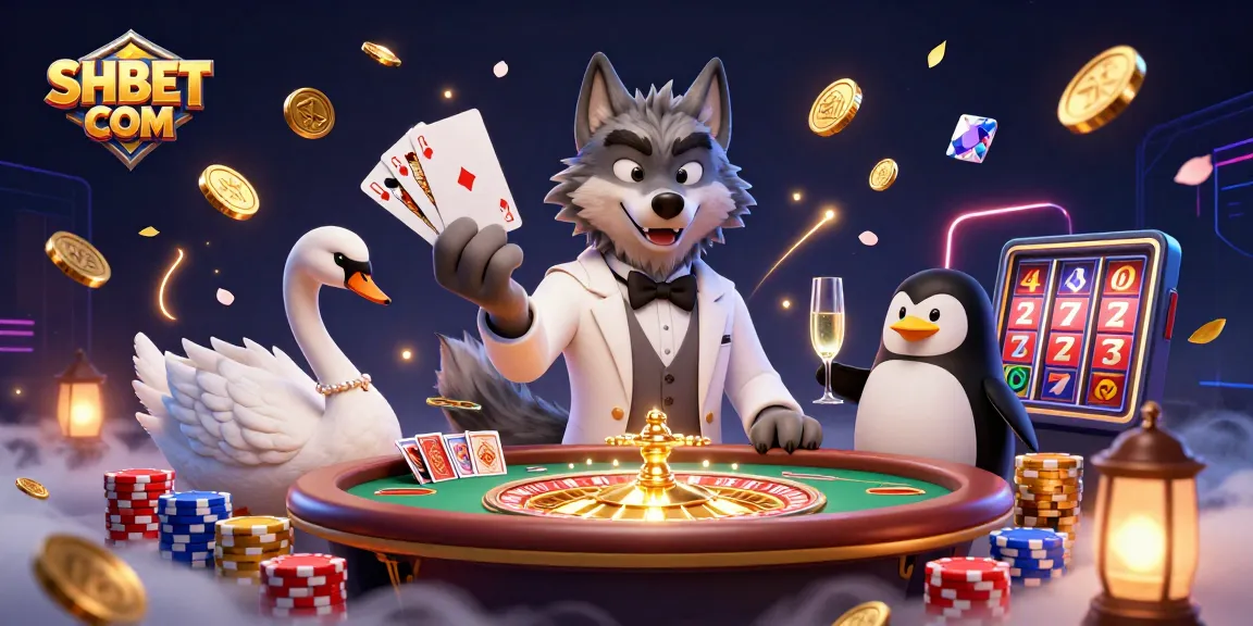 Experience the excitement at SHBET COM with a vibrant casino scene showcasing baccarat action.