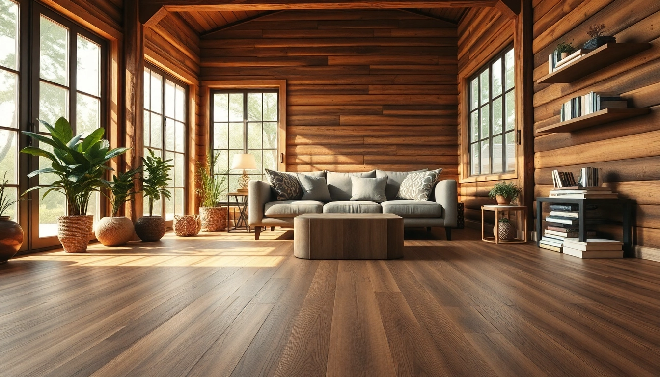 Showcase of the best lvp flooring enhancing a rustic living room design.