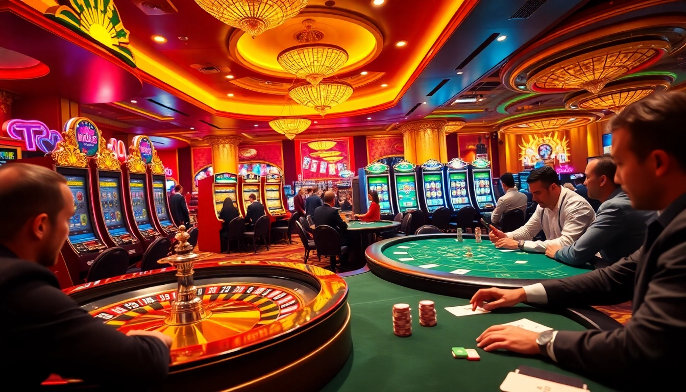 Vivez l'excitation du meilleur casino en ligne France avec des joueurs autour de tables de poker luxueuses.