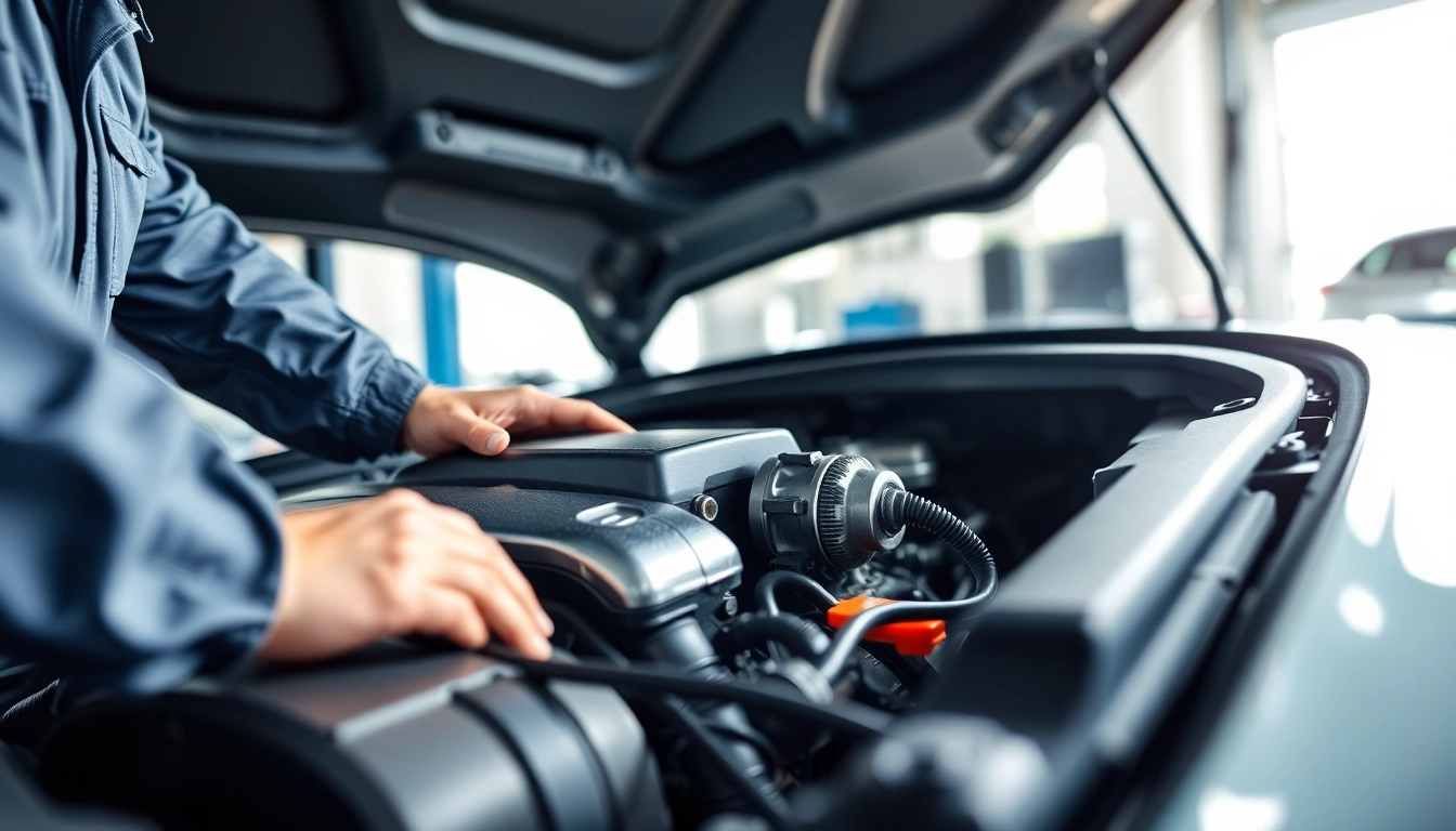 Technician assessing a vehicle's engine illustrating the key elements of a powertrain extended warranty.