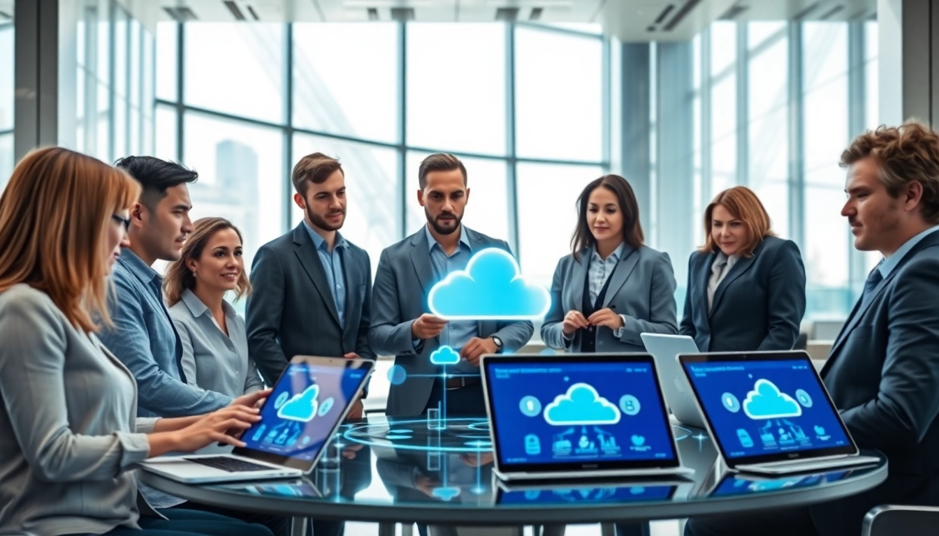 Highlighting experts providing Cloud Migration Services in a modern office environment.