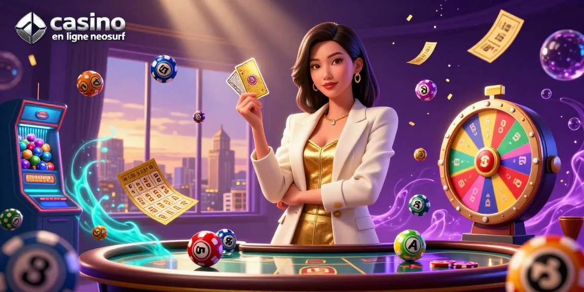Jouez au casino en ligne neosurf avec une scène 3D immersive de jeux vibrants et d'excitation.