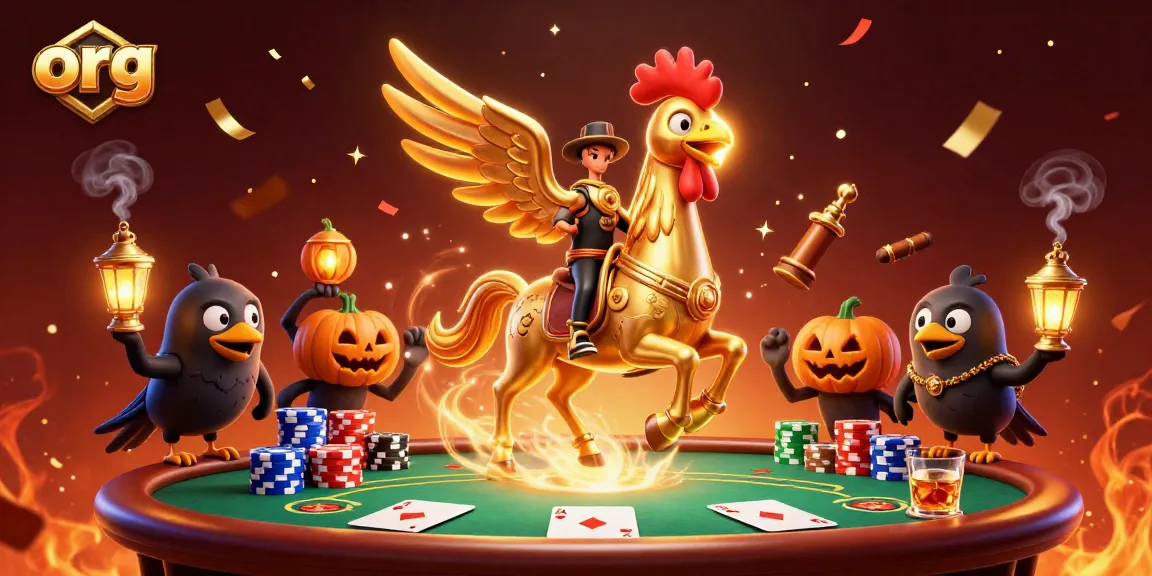 Play engaging casino games with the thrill of org, featuring vibrant characters and festive decorations.