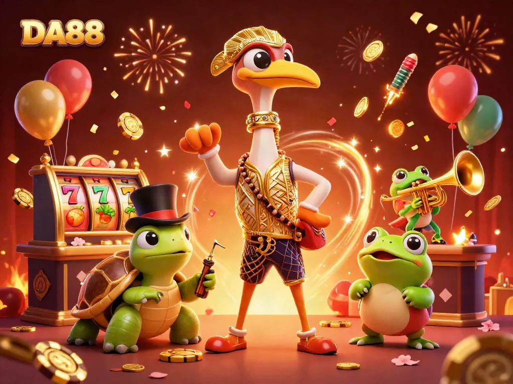 Spin the DA88 slot reels for a chance to win big in this vibrant casino scene.