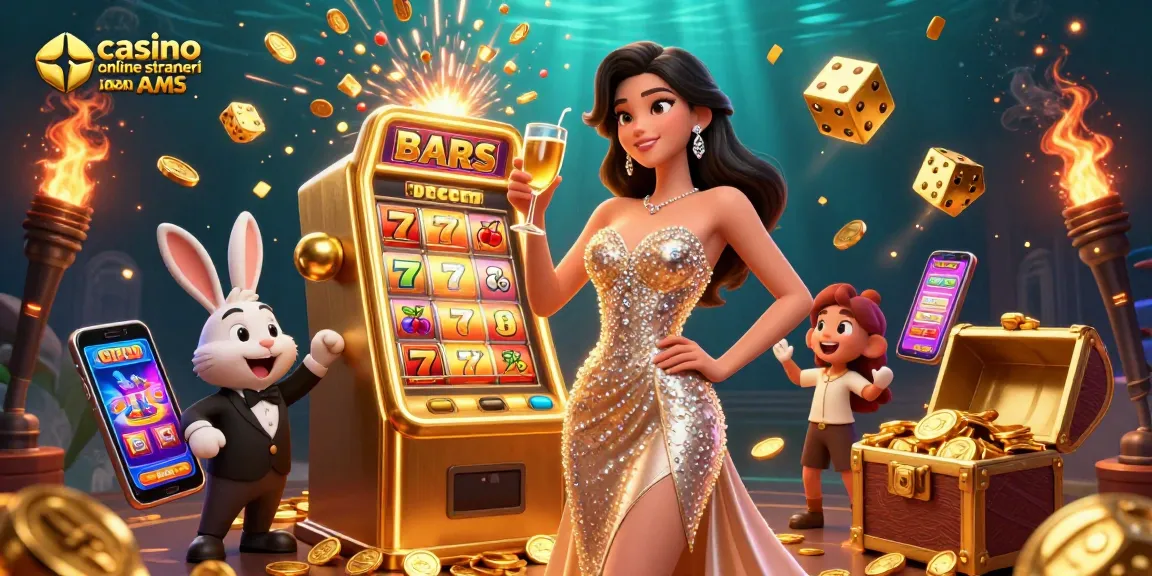 Vinci alla grande nei casino online stranieri non AAMS con questa vivace illustrazione di celebrazione del jackpot.