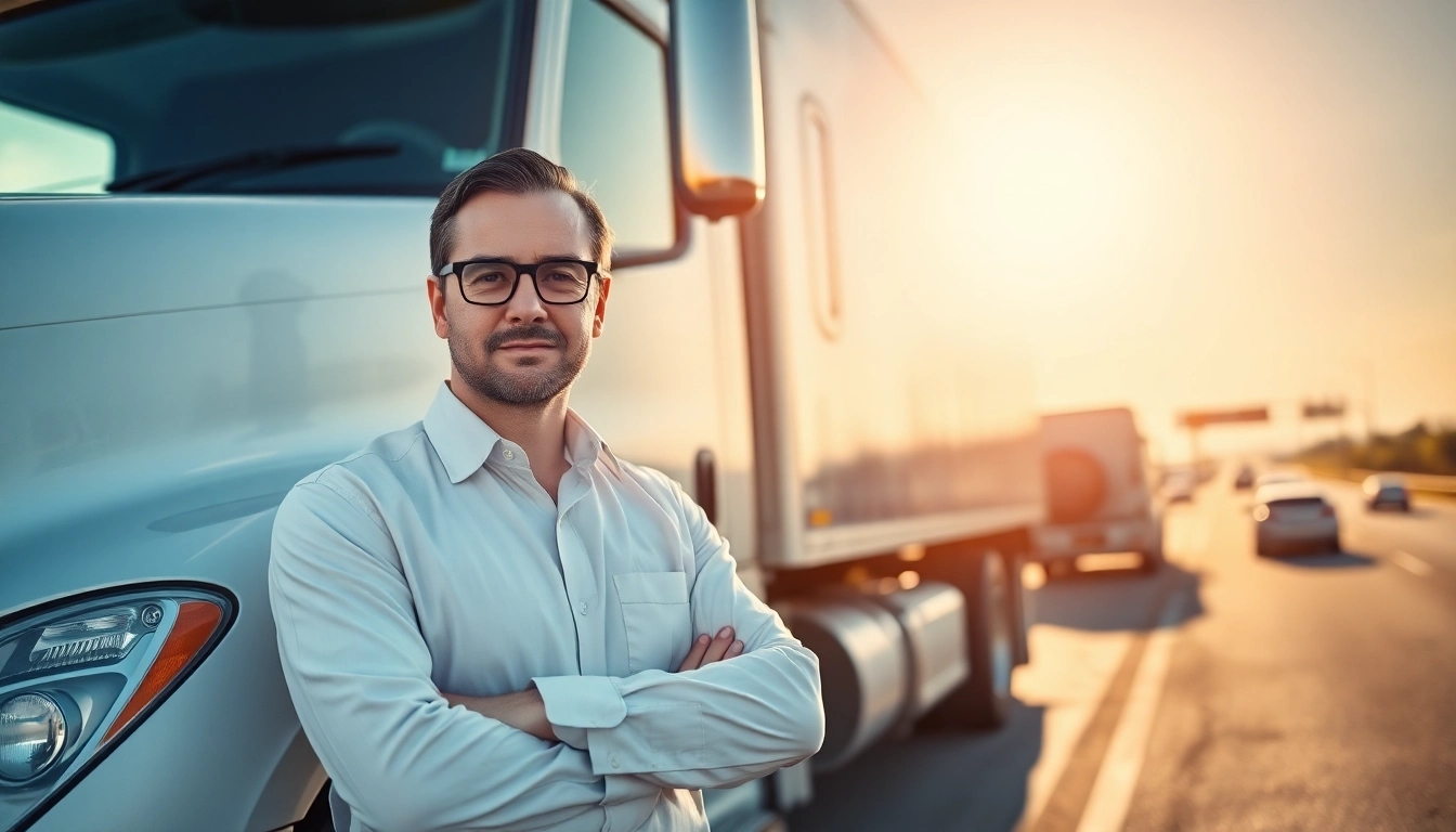 Truck accident attorney Clearwater offers legal assistance next to a semi-truck on a busy highway.