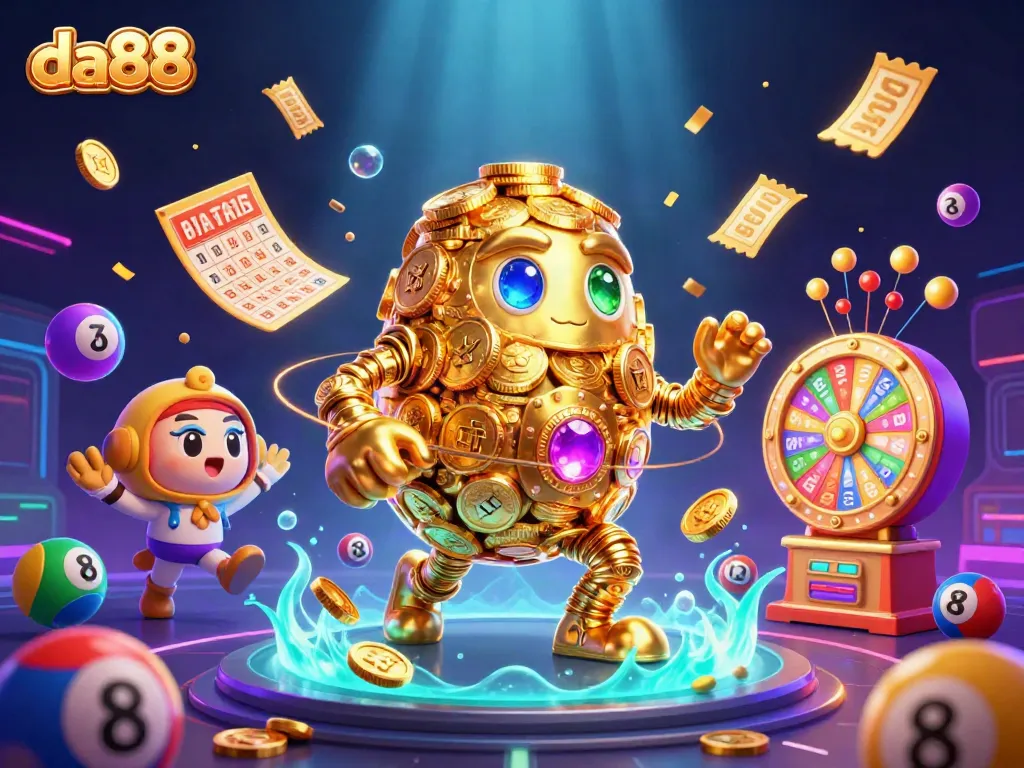 Experience thrilling gambling action with da88 using vibrant casino elements and captivating characters.