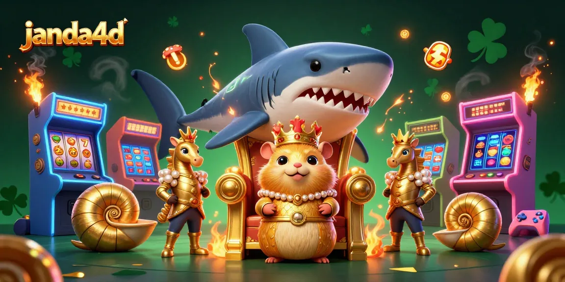 Ilustrasi kasino janda4d menampilkan kisah raja hamster emas dengan penjaga laut bersejarah.