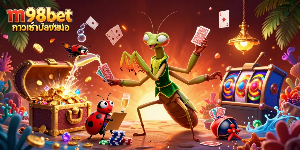 Engage with m98bet ทางเข้ามือถือ through an exciting casino scene featuring vibrant game elements.