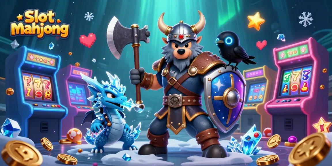 Engage with slot mahjong adventure featuring a Viking wolf, dragon, and mystical gaming elements.