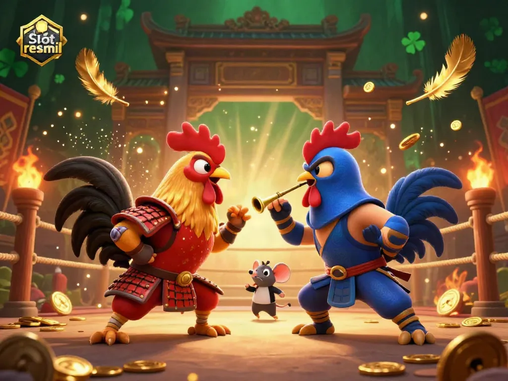 Engage with slot resmi in a thrilling 3D showdown of samurai and ninja roosters.