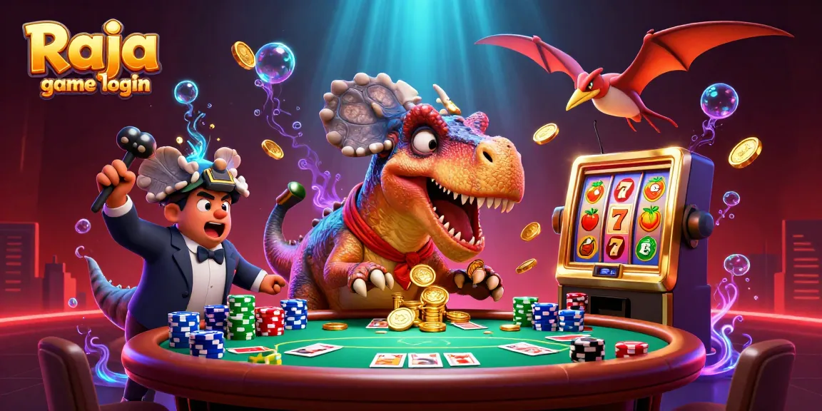 Experience the thrill of Raja game login with a dynamic scene of casino action and excitement.