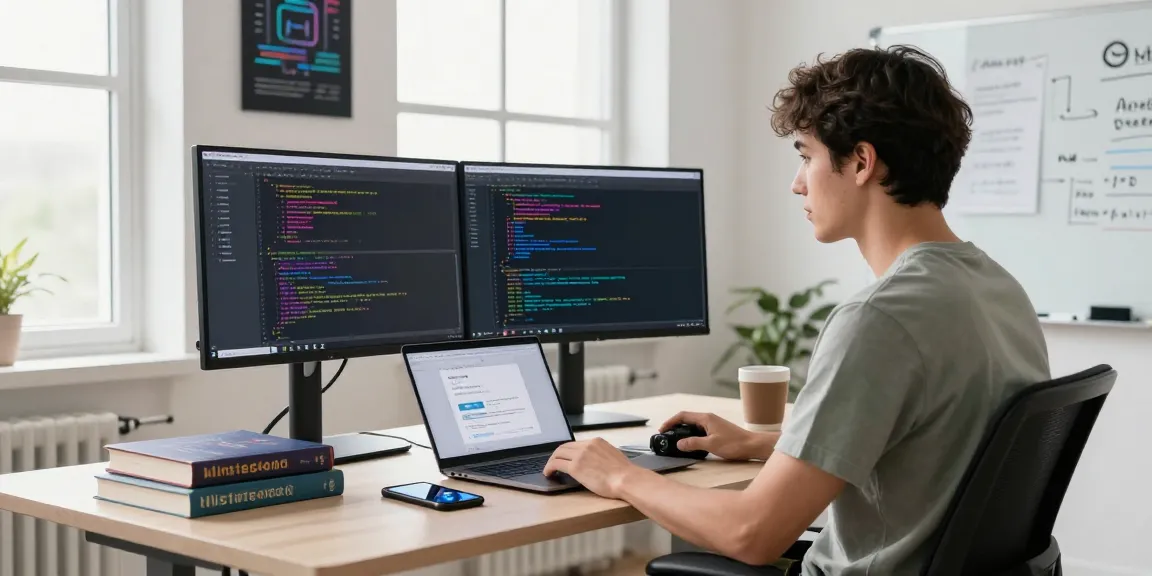 Developer navigating telegram中文版 interface in modern workspace