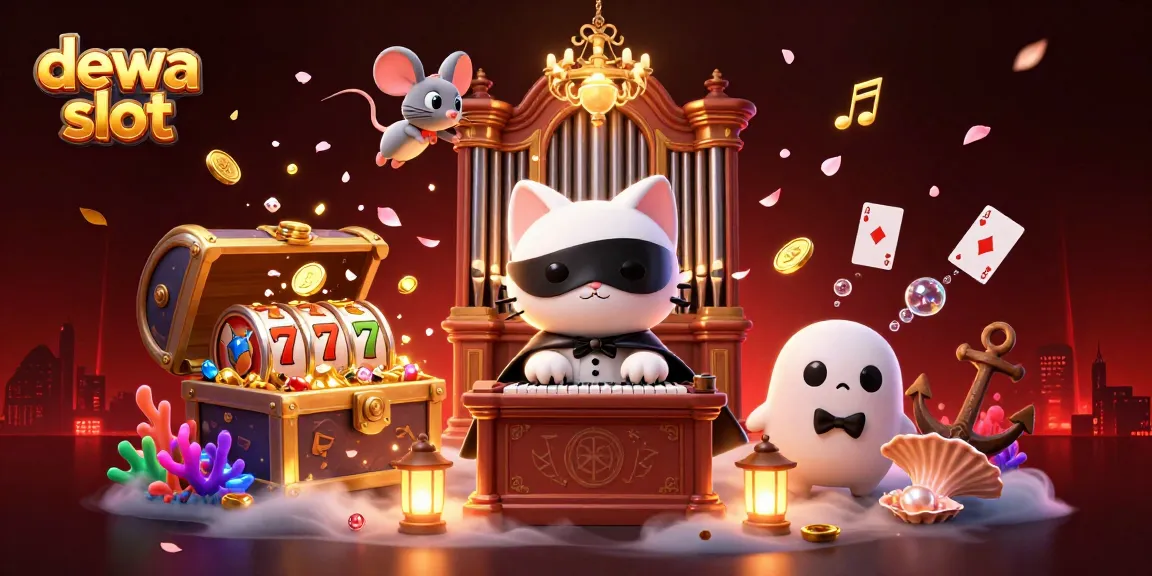Dewa slot menyajikan ilustrasi 3D kartun slot dengan kucing fenomenal dan elemen kasino menarik lainnya.