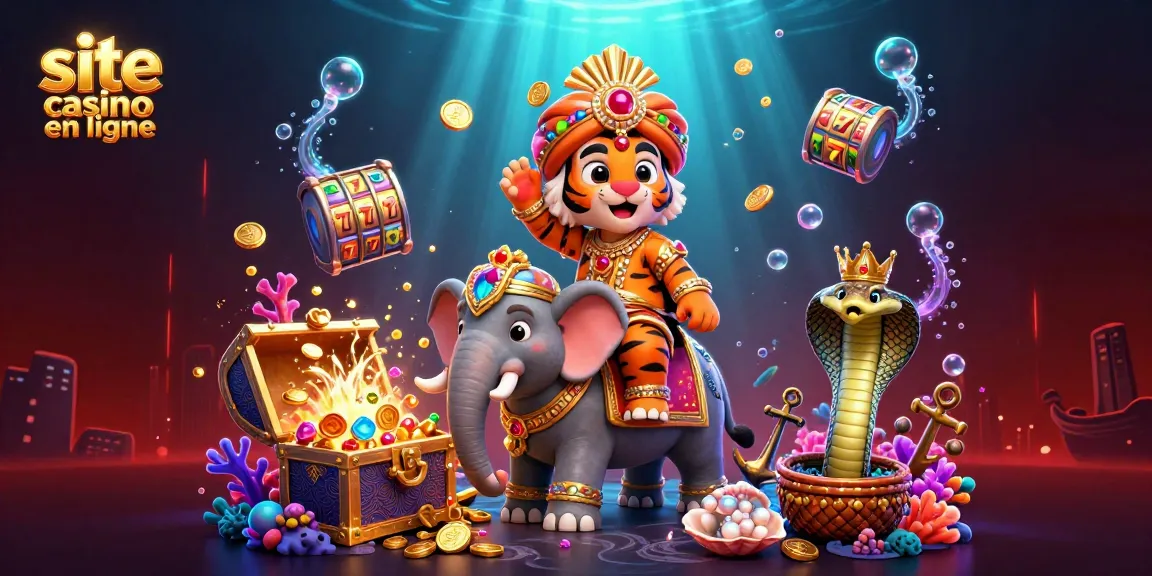 Plongez dans l'univers du site casino en ligne avec cet éléphant précieux et des jeux animés autour.