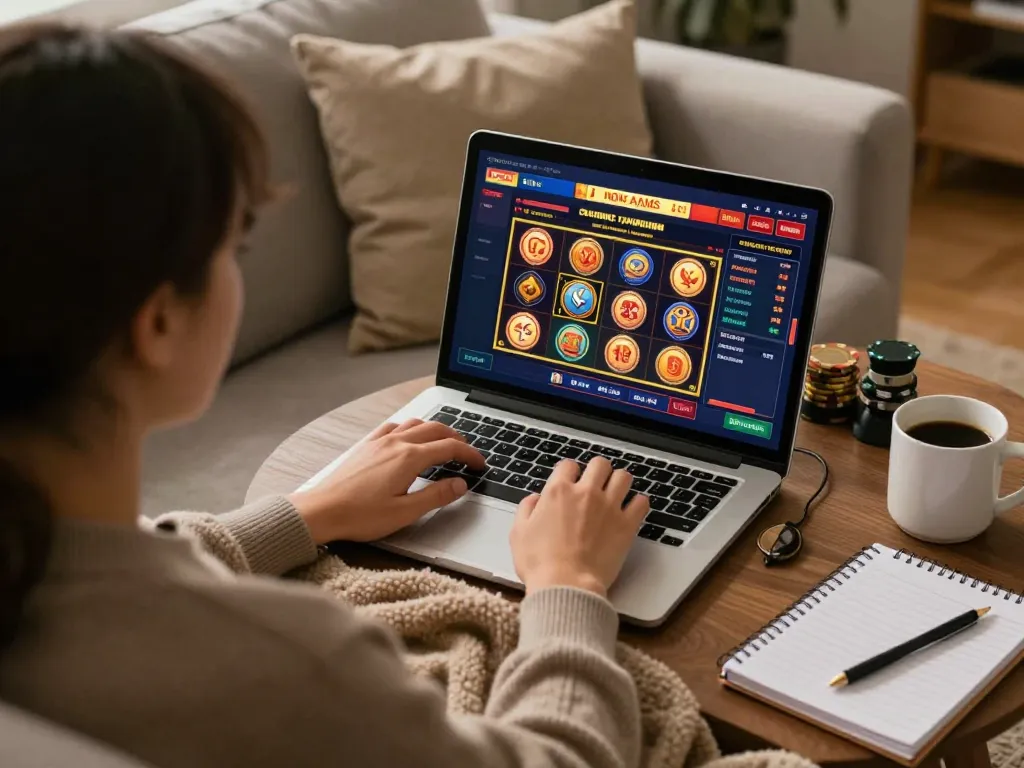 Player experiencing casinò online italiani non aams at home, enjoying a cozy gambling moment