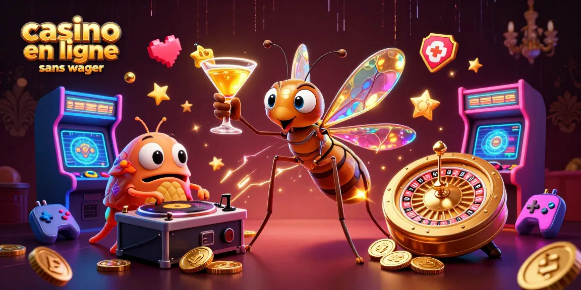 Jouez au casino en ligne sans wager avec des bonus sans conditions sur des machines à sou, mélange d'éléments de casino et de jeux vidéo.