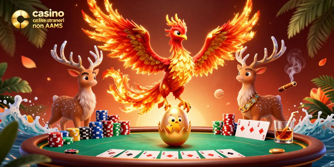 Vivi l'emozione dei casino online stranieri non AAMS con personaggi dinamici e elementi di casinò vibranti.