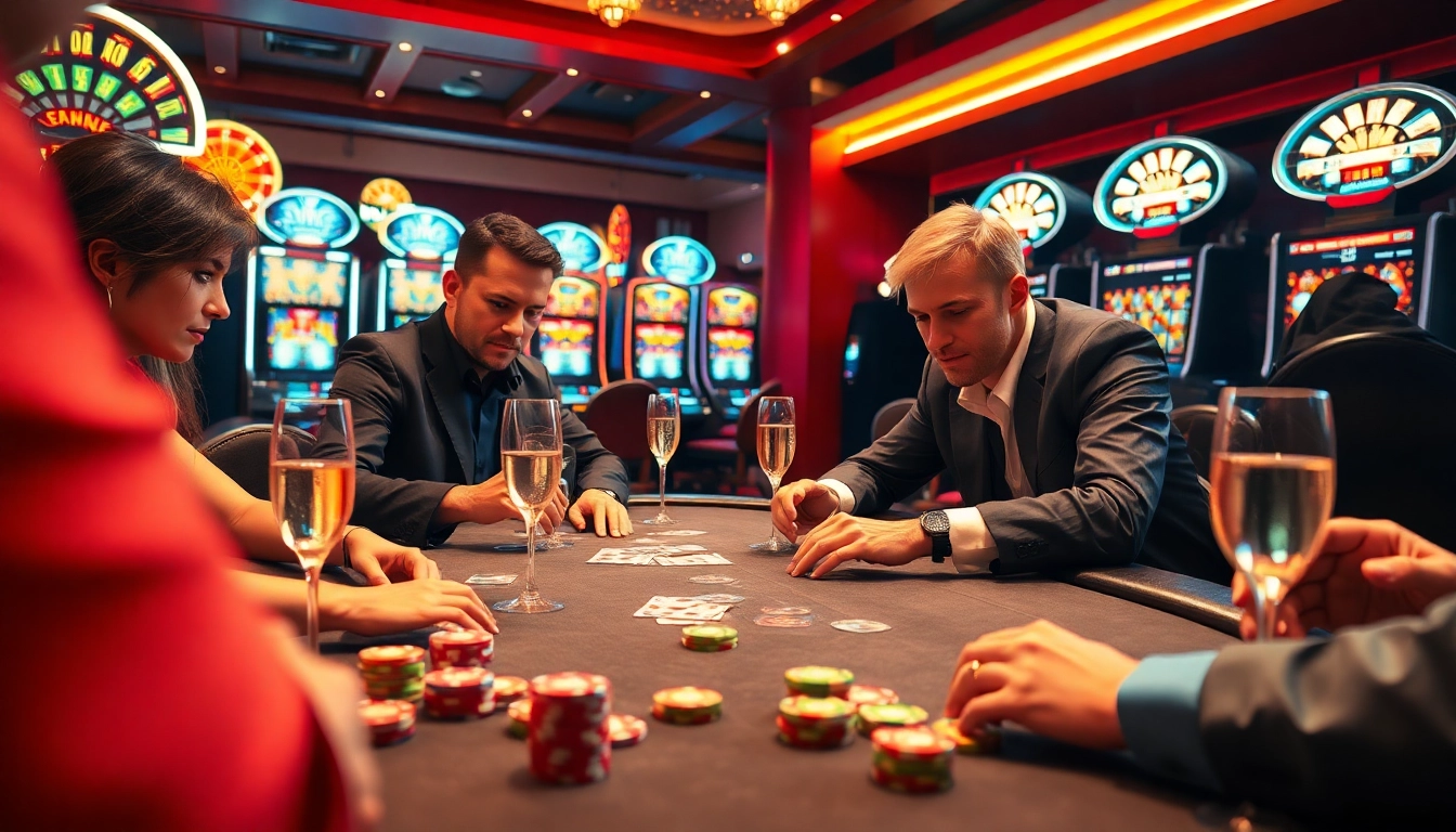 Dynamic scene of players at a casino table focusing on as38 deposit efforts during gameplay.
