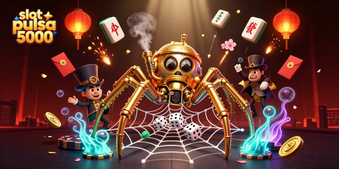 Menangkan permainan dengan slot pulsa 5000, terlihat 3D ilustrasi menarik dan penuh warna di kasino.