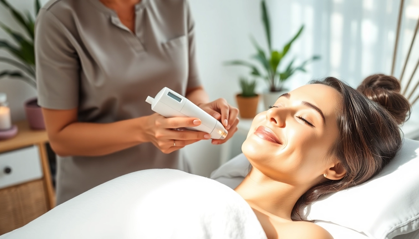 Performing a Microdermabrasion facial Queens NY for radiant skin rejuvenation.