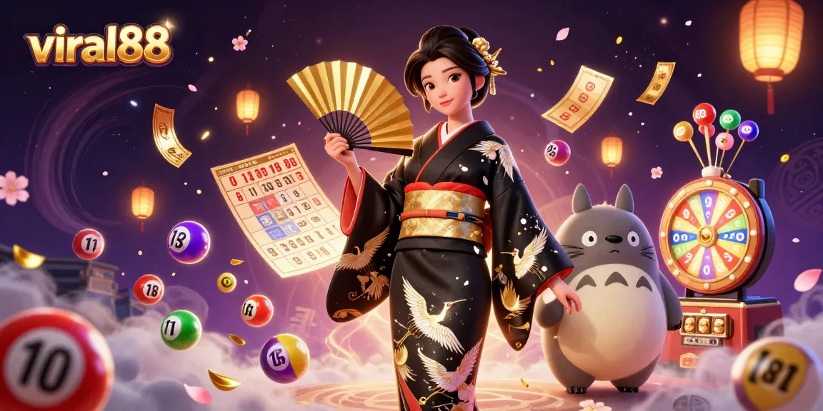 Spin to win with viral88 in this vibrant 3D casino illustration filled with lottery elements.