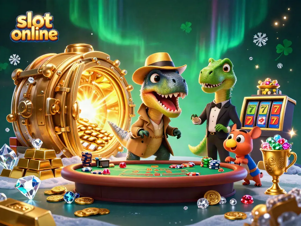 Experience excitement with slot online as a velociraptor card counter sneaks at a blackjack table.