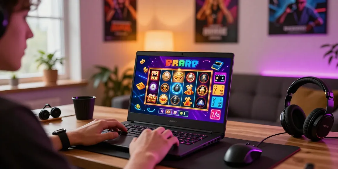 Engaging player enjoying credit card casinos UK from home, featuring vibrant game graphics and cozy atmosphere.