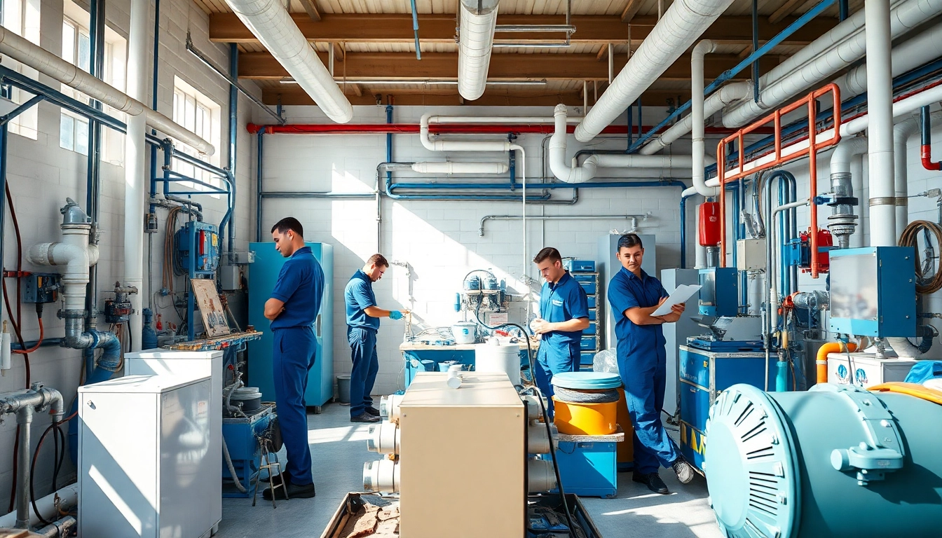 Sonni sanitär GmbH Techniker bei der Arbeit in einer professionellen Sanitärwerkstatt.