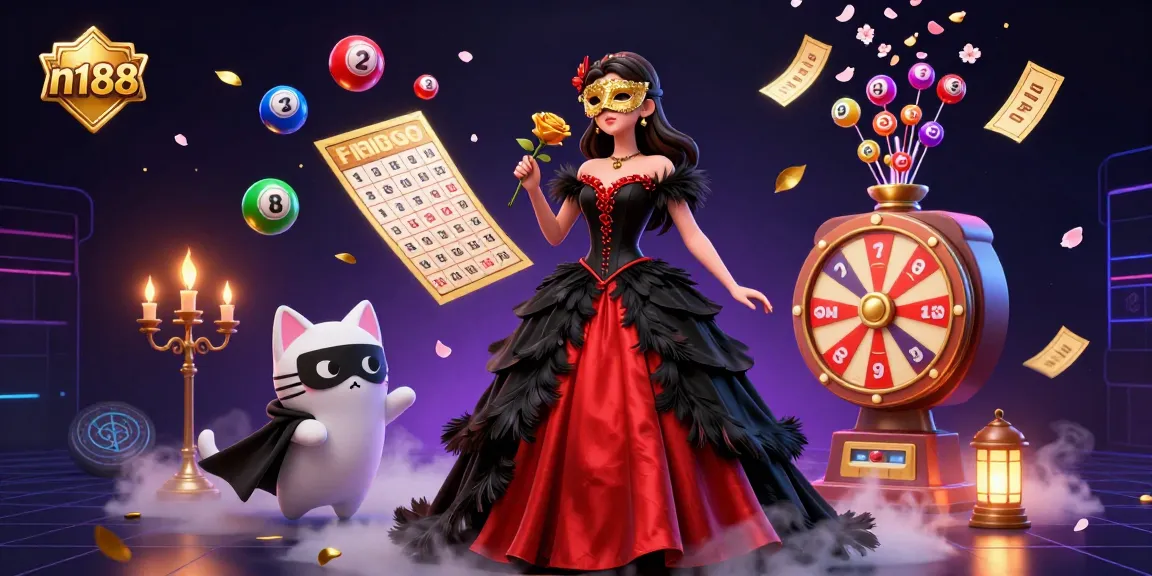 Experience thrilling games at n188, highlighted by a vibrant digital casino scene filled with exciting lottery activities.