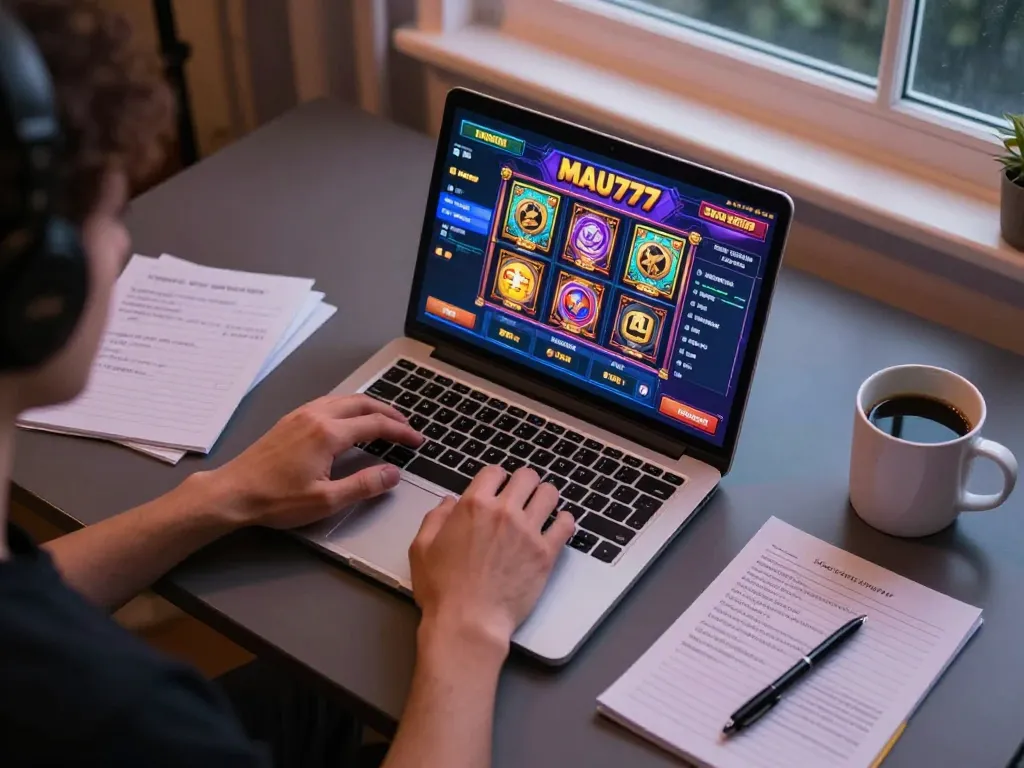 Engaging with MAU777 online slot games while practicing responsible bankroll management.
