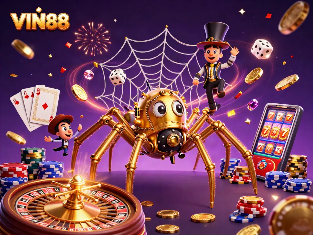 Experience the excitement of winning with VIN88 in this dynamic 3D casino scene!