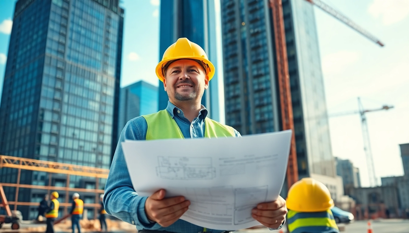 Manhattan Construction Manager directing operations at a bustling construction site with teamwork.